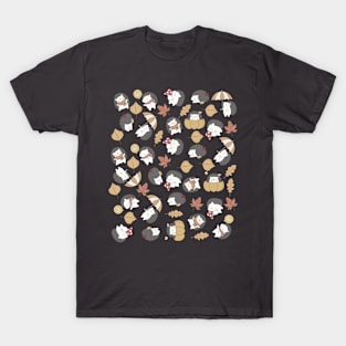 Funny Fall Hedgehogs - Weakened Color Version T-Shirt